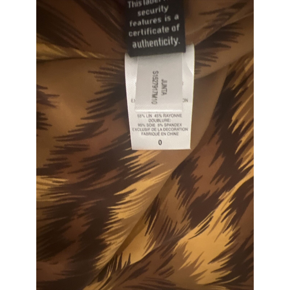 Diane von Furstenberg JUNTA Silk Laser Cut-Out Beaded W/ Leopard Mini Skirt Sz 0 - Picture 10 of 10